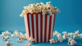 The red-striped popcorn container.AI generated image Royalty Free Stock Photo