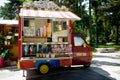 Popcorn sale truck, mobile food and sweets vendor