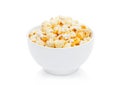 Popcorn salty sweet snack in white bowl Royalty Free Stock Photo