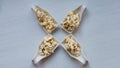 Popcorn samples. Royalty Free Stock Photo