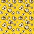 Popcorn seamless pattern sketch engraving vector Royalty Free Stock Photo