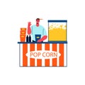 Popcorn Seller Icon Royalty Free Stock Photo