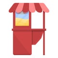 Popcorn shop icon, cartoon style Royalty Free Stock Photo