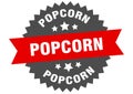 popcorn sign. popcorn circular band label. popcorn sticker