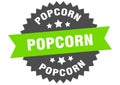 popcorn sign. popcorn circular band label. popcorn sticker
