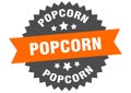 popcorn sign. popcorn circular band label. popcorn sticker