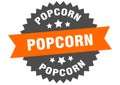 popcorn sign. popcorn circular band label. popcorn sticker Royalty Free Stock Photo