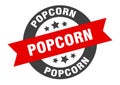 popcorn sign. popcorn round ribbon sticker. popcorn