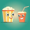 Popcorn and soda characters best friends.