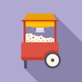 Popcorn stand icon flat vector. Seller food Royalty Free Stock Photo