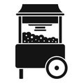Popcorn stand icon simple vector. Seller food