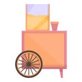 Popcorn street cart icon, cartoon style Royalty Free Stock Photo