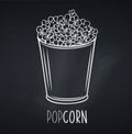 Popcorn striped bowl icon for menu design