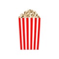 Popcorn striped box mockup, realistic style