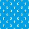 Popcorn in striped bucket pattern seamless blue Royalty Free Stock Photo