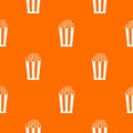 Popcorn in striped bucket pattern seamless Royalty Free Stock Photo