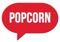 POPCORN text written in a red speech bubble