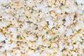 Popcorn texture. Popcorn for watching movies and series. Flat lay. Top view. Quick and tasty snack