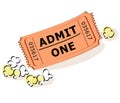 Popcorn and ticket vector