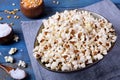 Popcorn, unpopped kernels and sea salt