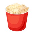 Popcorn vector icon.Cartoon vector icon isolated on white background popcorn. Royalty Free Stock Photo