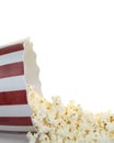 Popcorn on a white background,