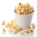 Popcorns in a white cup isolated on white background Royalty Free Stock Photo
