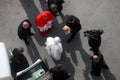 Pope Benedict blesses a child at the entrance to the Zagreb Cathedral