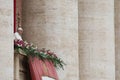 Pope Francis gives the blessing Urbi et orbi from the central balcony of the Basilica of San Pietro Royalty Free Stock Photo