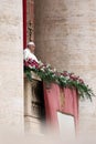 Pope Francis gives the blessing Urbi et orbi from the central balcony of the Basilica of San Pietro Royalty Free Stock Photo