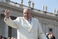 Pope Francis greets faithful Royalty Free Stock Photo