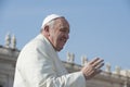 Pope Francis greets faithful