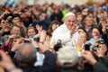 Pope Francis I among people crowd, Rome, Italy