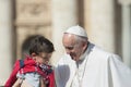 Pope Francis and little boy