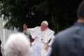 Pope Francis meeting with young people in front of the cathedral in Skopje Royalty Free Stock Photo