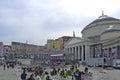 Pope Francis in Naples. Piazza Plebiscito after the Pope's mass