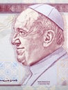 Pope Francis a portrait from Vatican money Royalty Free Stock Photo