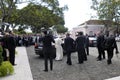 Pope getting in Car, Journalists, Estate Security, Portuguese Former President, Lisbon Royalty Free Stock Photo