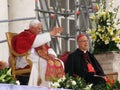 Pope greets the faithful Royalty Free Stock Photo