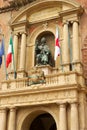 Pope Gregory XIII statue bronze statue by Alessandro Menganti in front of Palazzo Comunale in Bologna.