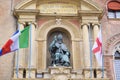 Pope Gregory XIII statue on King Enzo palace at Bologna main square Royalty Free Stock Photo