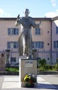 Pope Jean Paul II statue in front of Notre-Dame de Fourviere Cathedral in Lyon Royalty Free Stock Photo