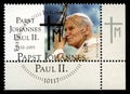 Pope John Paul II German Postage Stamp Royalty Free Stock Photo