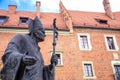 Pope John Paul II monument at Wawel Cathedral in Krakow, Poland Royalty Free Stock Photo