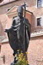 Pope John Paul II statue at Wawel Royal Castle in Krakow, Poland Royalty Free Stock Photo