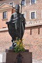 Pope John Paul II statue at Wawel Royal Castle in Krakow, Poland Royalty Free Stock Photo