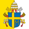 Pope john paul second coat of arms and vatican flag