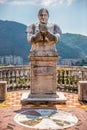 Statue of Pope John XXIII, white marble in Italy