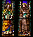 Pope Saint Gregory the Great and Saint Francis - Stained Glass