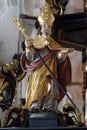 Pope Saint Gregory the Great, statue on the pulpit in the Church of Saint Catherine of Alexandria in Zagreb